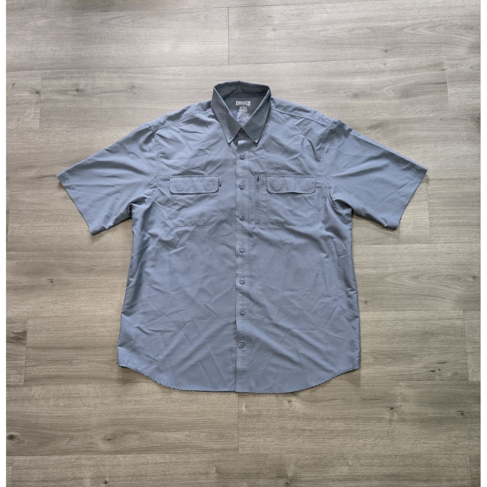 Duluth Trading Co CoolPlus Fishing Shirt Mens XL Big&Tall Blue Ripstop Vented